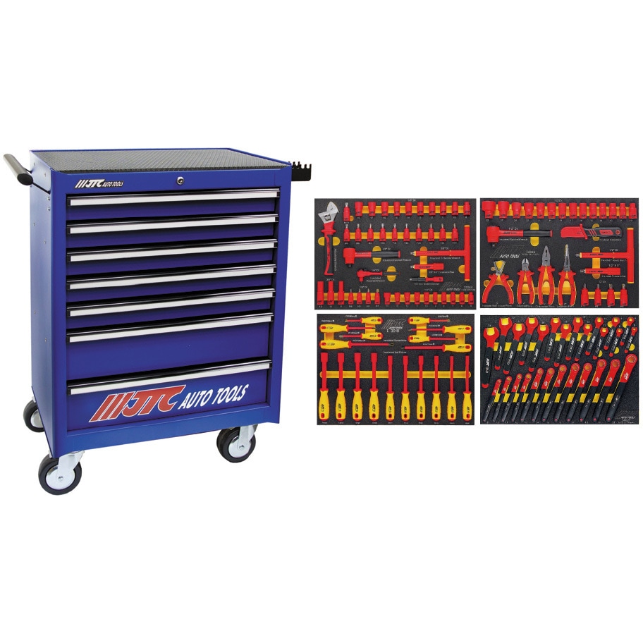 JTC3931ZSETBU 7段工具箱青色 絶縁工具セット JTC 115点組