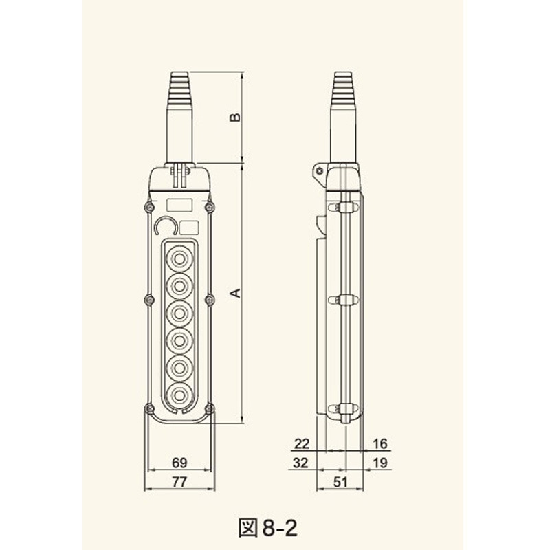SBN-6-WZ クレーン・ホイスト用押釦スイッチ SBN型 1個 新晃電機