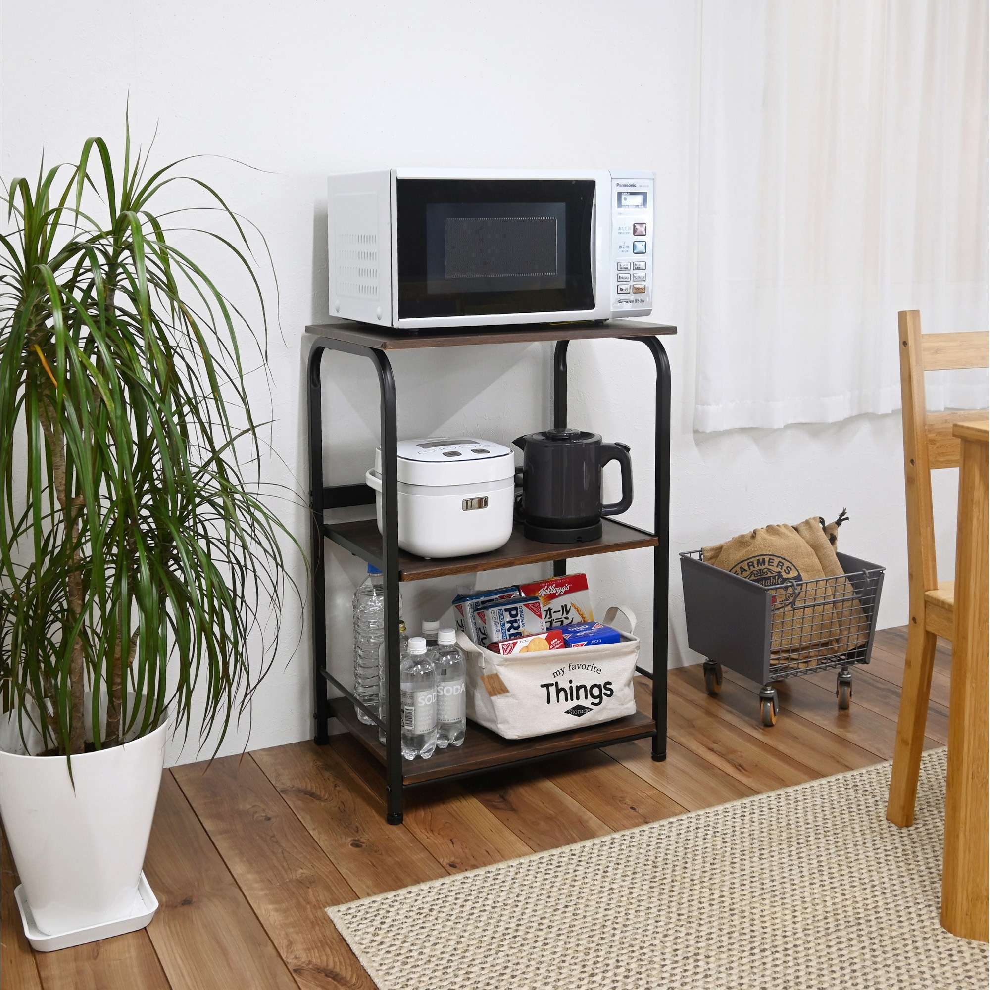 KR-83 BK W レンジラック ロータイプ フクダクラフト 幅55cm KR-83 BK