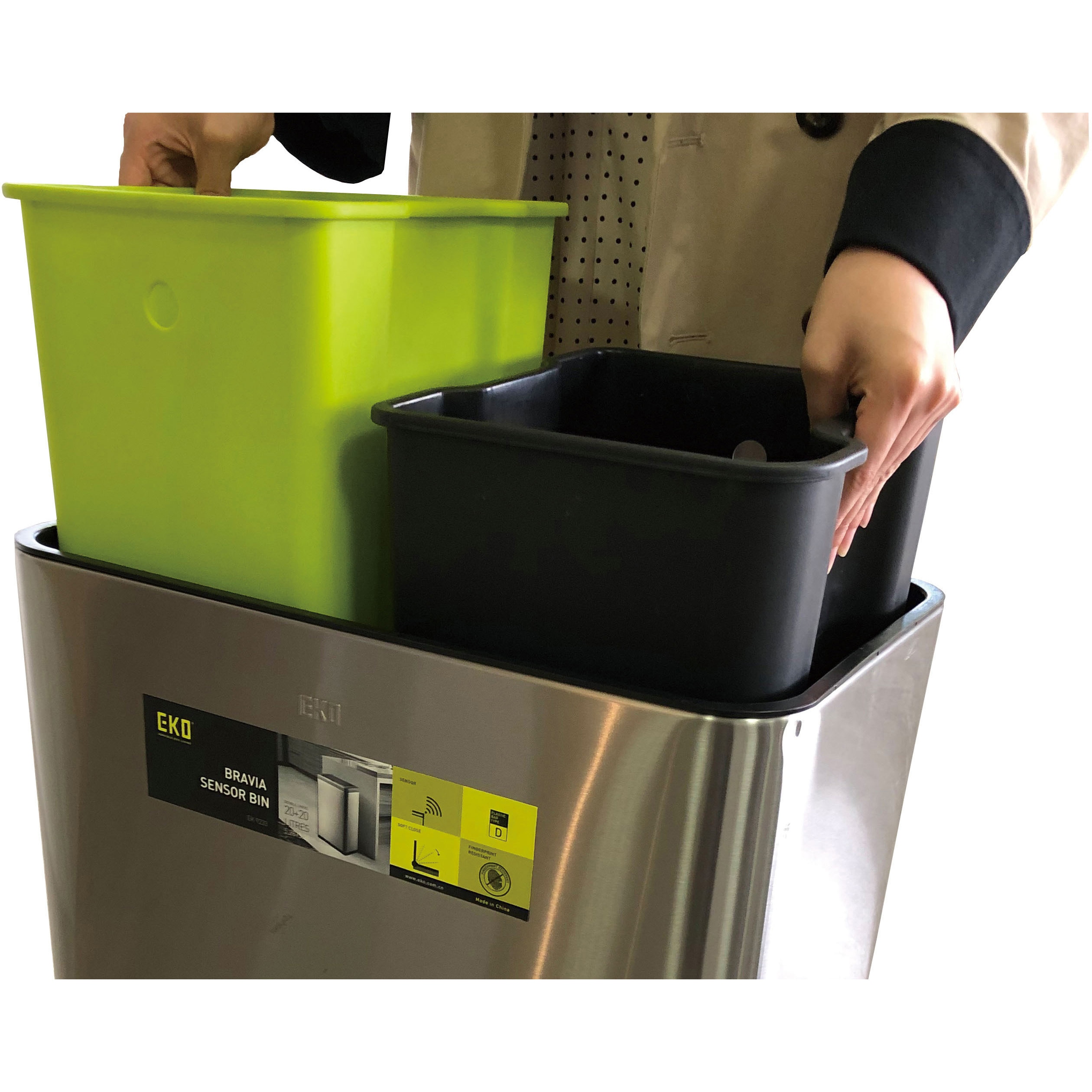 【新品】EKOセンサーゴミ箱（20ℓ＋20ℓ） EKO ゴミ箱 EK9233MT 20L+20L ブラヴィア ダストボックス 自動