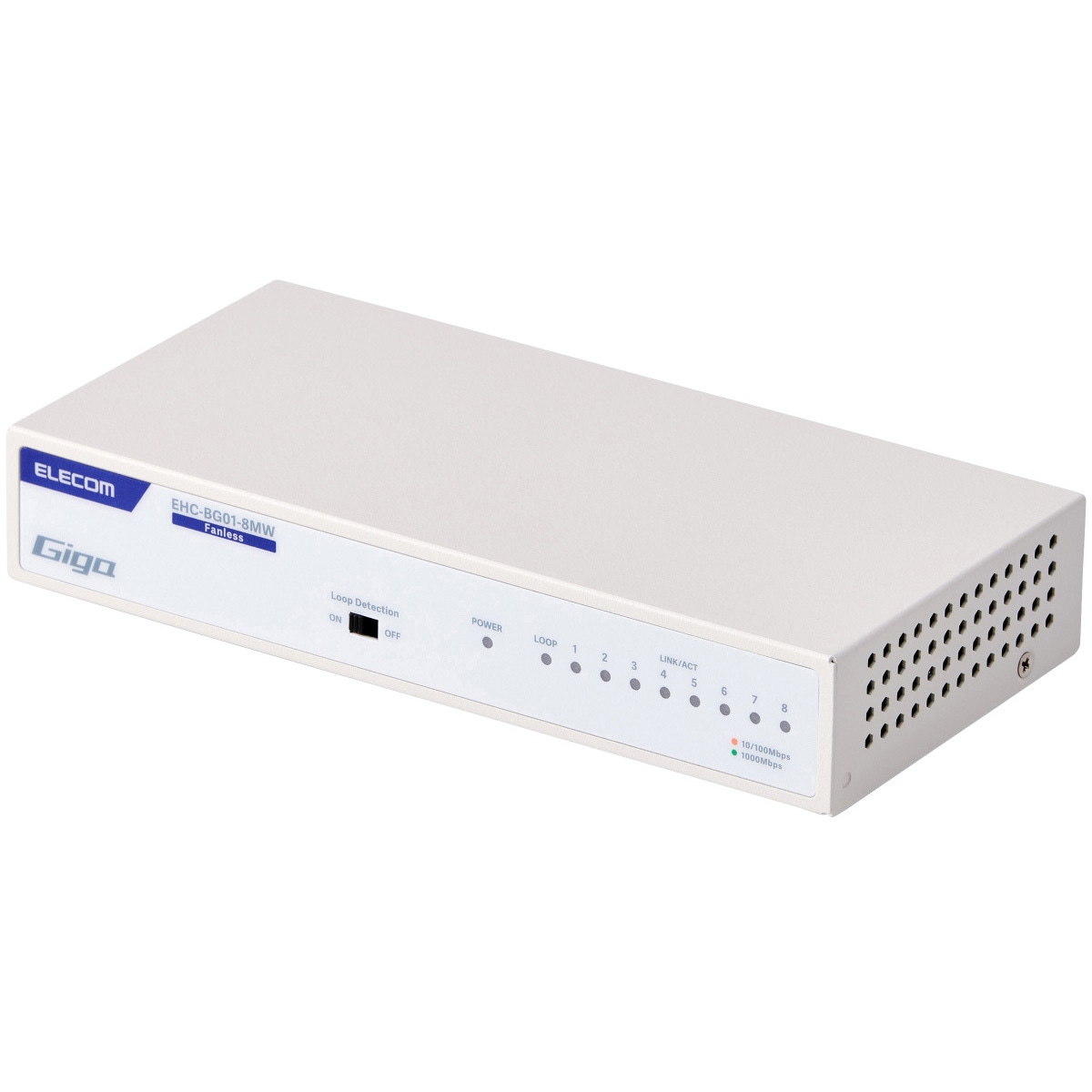 EHC-BG01-8MW スイッチングハブ 長寿命設計 電源内蔵 メタル筐体 1年