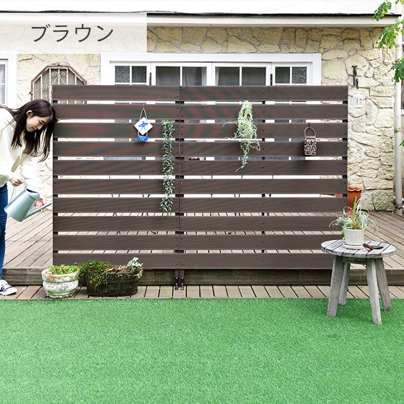 YWBF-1215(BR) 人工木製 目隠しフェンス YAMAZEN(山善) ブラウン色