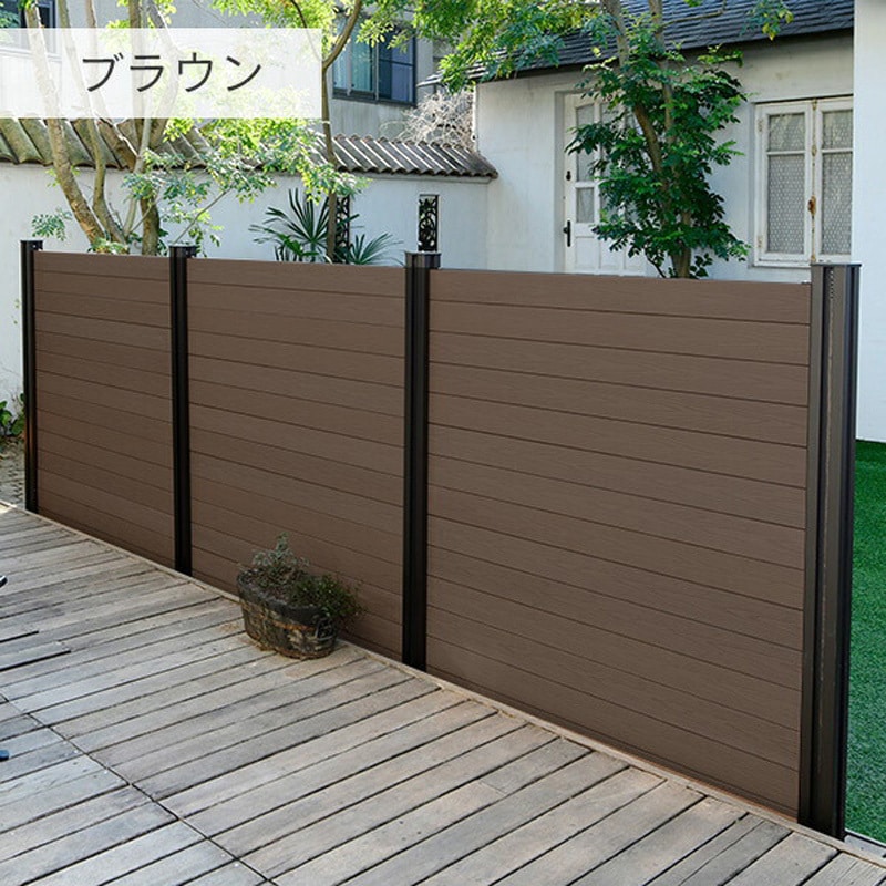 KMFS133+WPC1X4-11(BR)*14 人工木製 DIYフェンス クローズタイプ