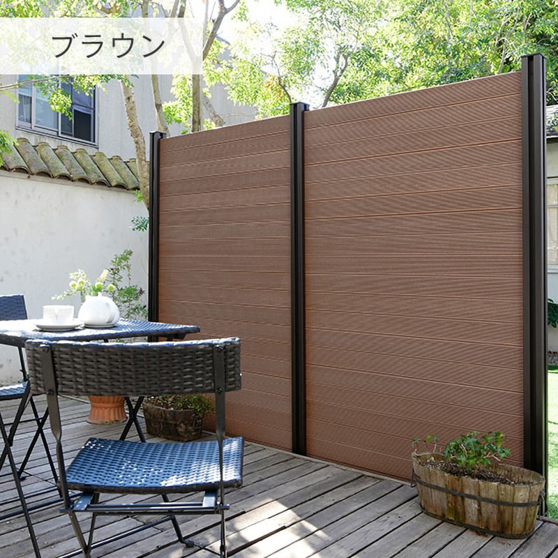 KMFS1871+WPC1X4-11(BR)*20 自分で作る 人工木製DIYフェンス拡張