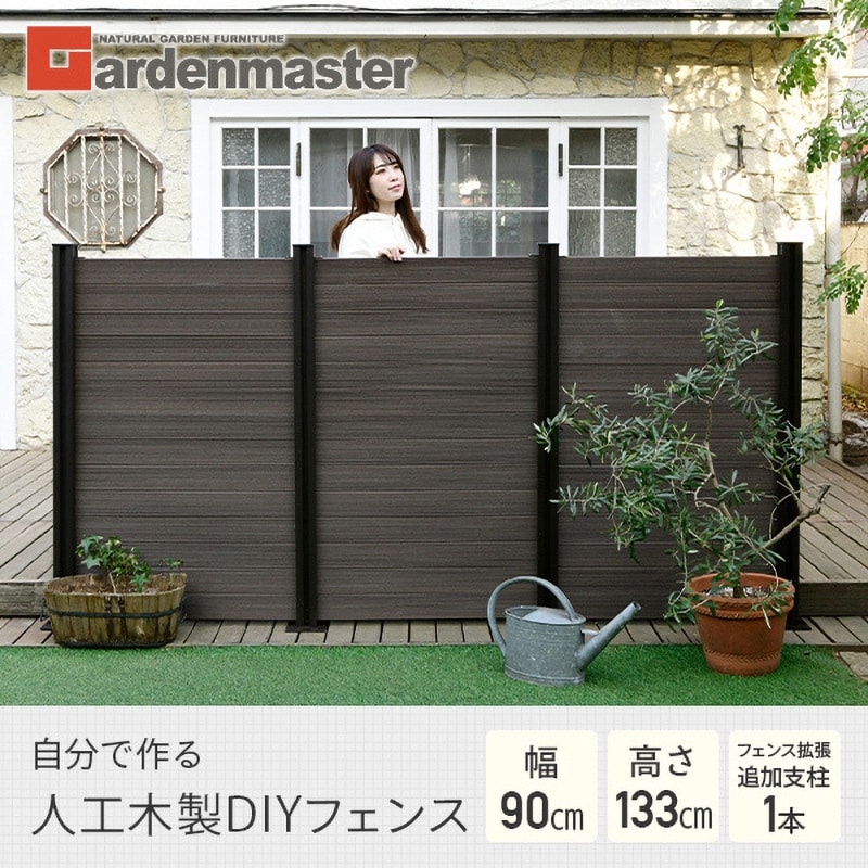 KMFS133+WPC1X4-11(BR)*12 自分で作る 人工木製DIYフェンス