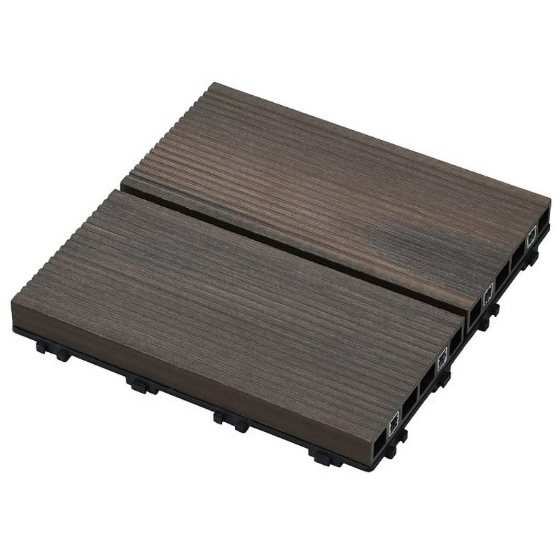人口木　ウッドデッキ パネル 30x30ダークブラウン MGD-30*4 人工木 ウッドデッキパネル YAMAZEN(山善) ダークブラウン色