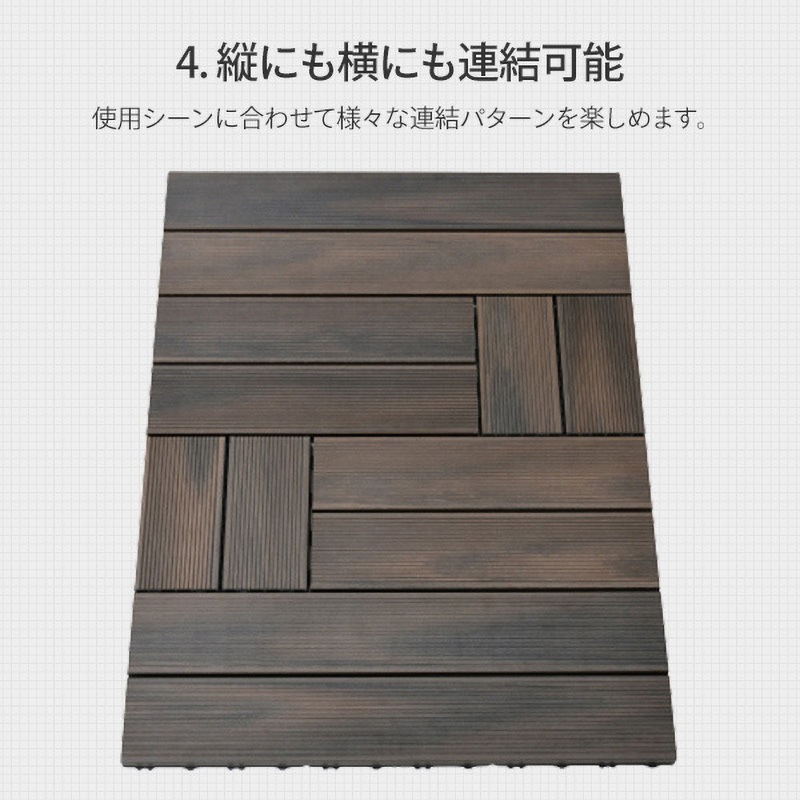 MGD-30*4 人工木 ウッドデッキパネル YAMAZEN(山善) ダークブラウン色