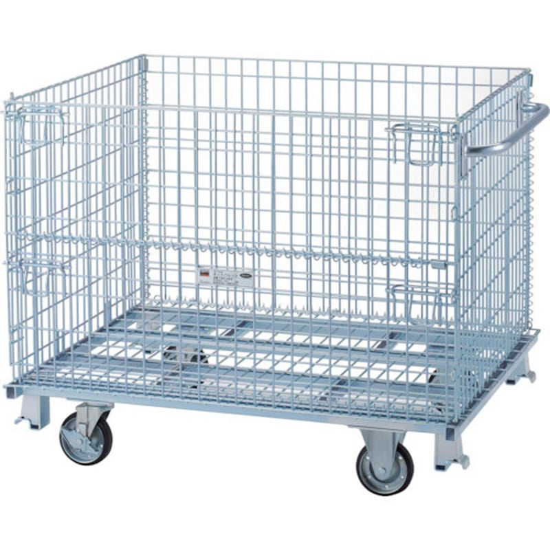 TNP4NSH ネットパレット(三価クロメートメッキタイプ・ハンドルキャスター付) TRUSCO 荷重700kg 呼称1200×1000×993mm  TNP4NSH