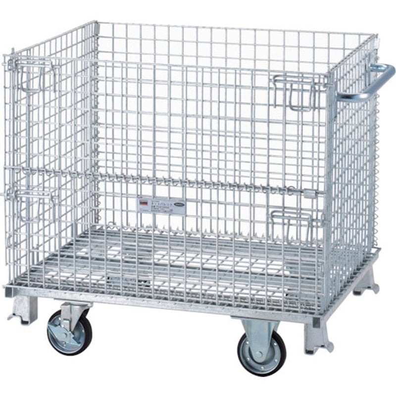 T0810GSH ネットパレット(溶融亜鉛メッキタイプ・ハンドルキャスター付) TRUSCO 荷重700kg 呼称1000×800×953mm  T0810GSH