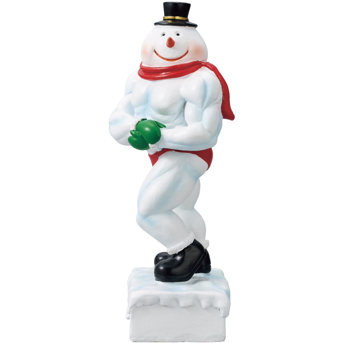 8736-1966 冬装飾 クリスマスデコレーション ムキムキスノーマン 1個