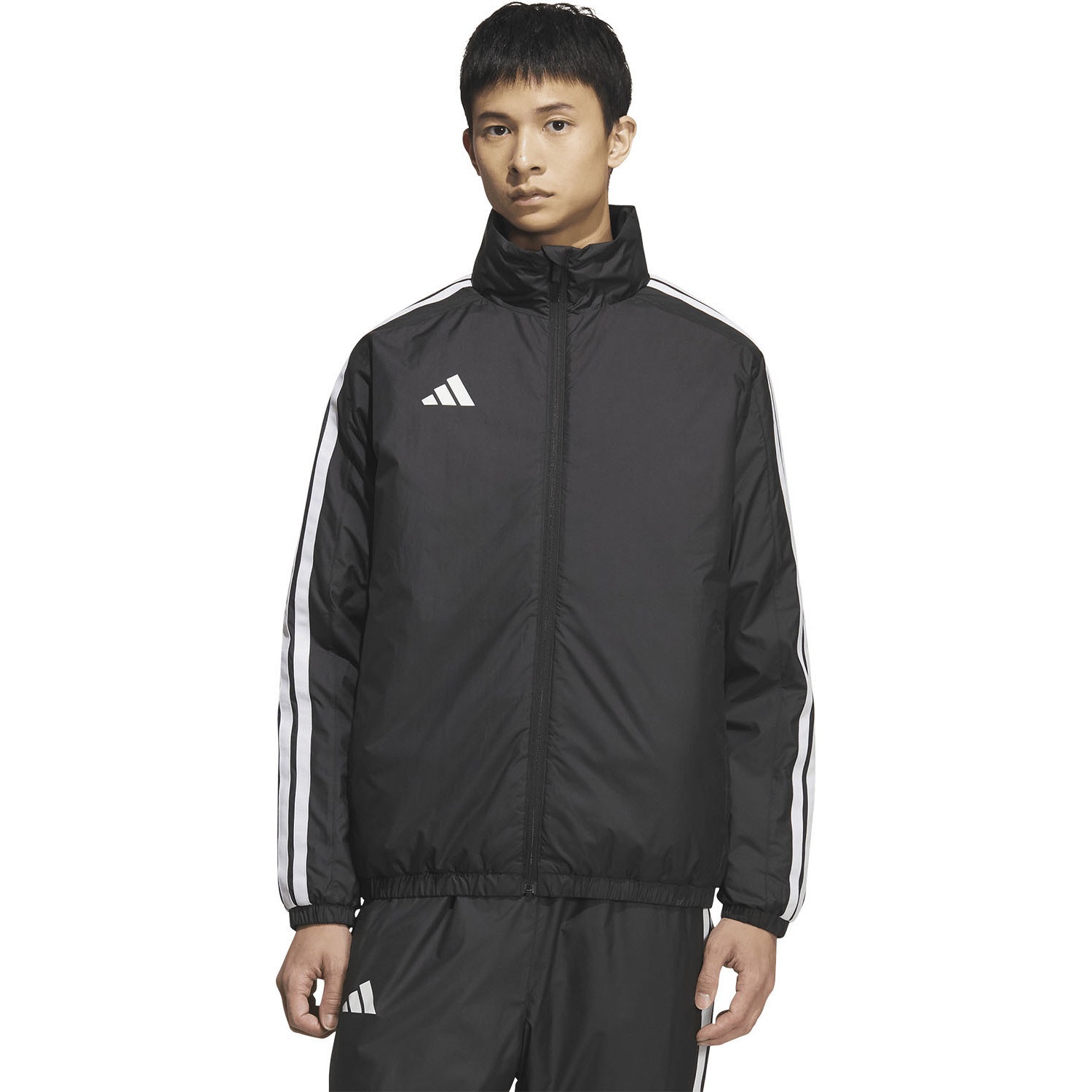adidas 黒 ストライプジャケット S IS425 アディダス ウインドブレーカー スリーストライプス ルーズ