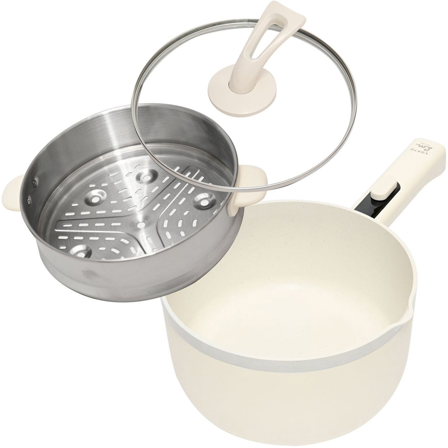 LM-8018 片手電気鍋 蒸し器 鍋 グリル鍋 温度3段階 ラーメン