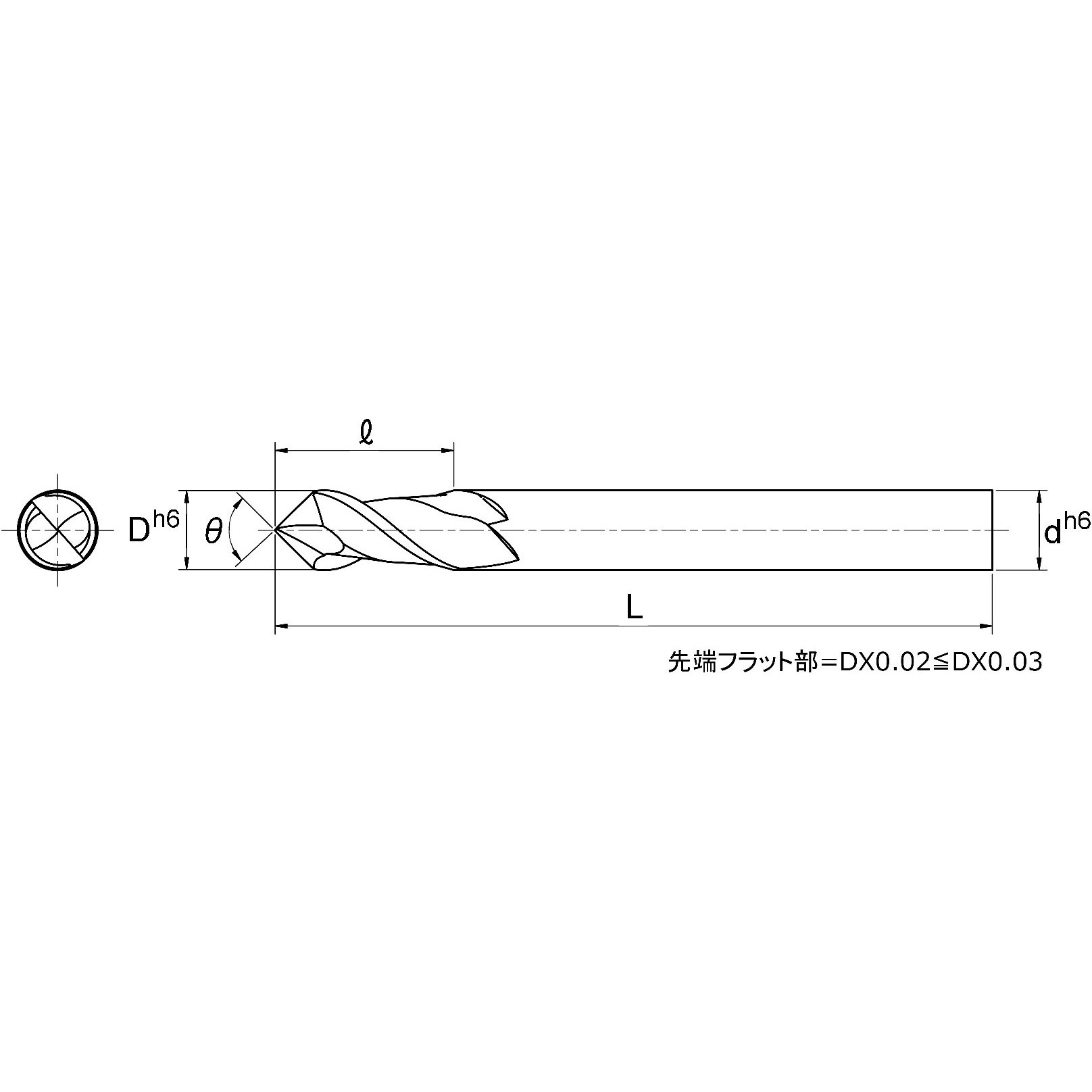 IC2MPEV 3X90° 超硬2枚刃Vカットエンドミル 90° IC2MPEV 1本 THECUT
