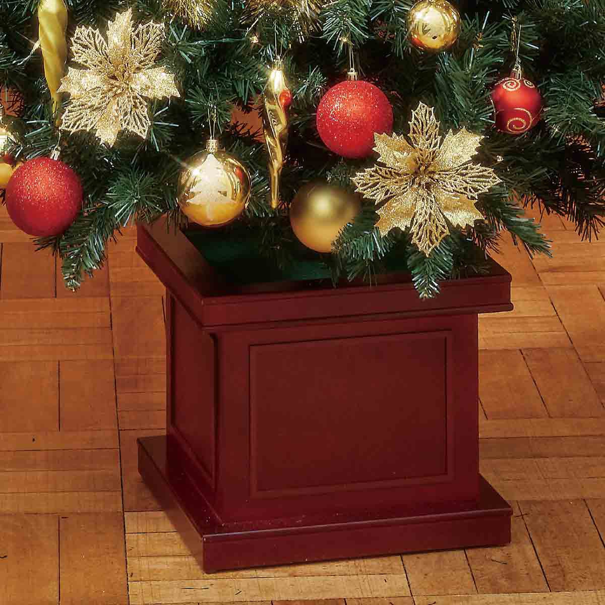 8736-1286 冬装飾 木製ベースクリスマスツリーセット ゴールド 1セット