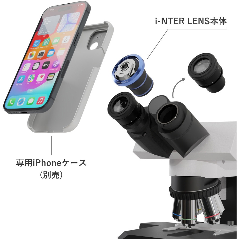 MR-6i(アダプター本体) 顕微鏡用iPhone取付アダプター i-NTER LENS