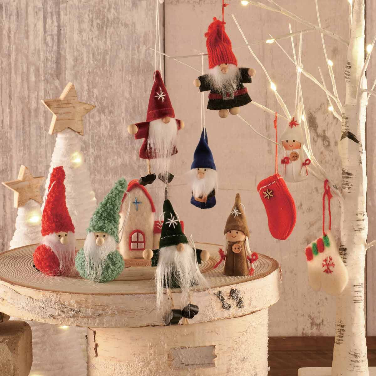 8257-1860 冬装飾 クリスマス用品 ファブリック サンタオーナメント 1