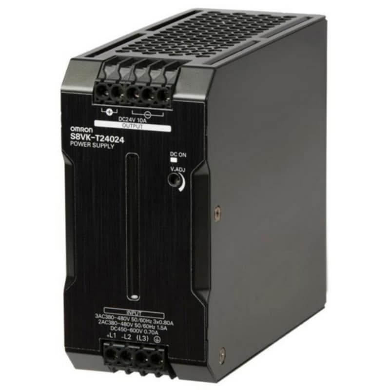 S8VK-T24024 スイッチング・パワーサプライ S8VK-T オムロン(omron) DC24V DINレール直付き 240W 10A  定格入力電圧AC380～480V (三相・二相) DC450～600V 1個 - 【通販モノタロウ】