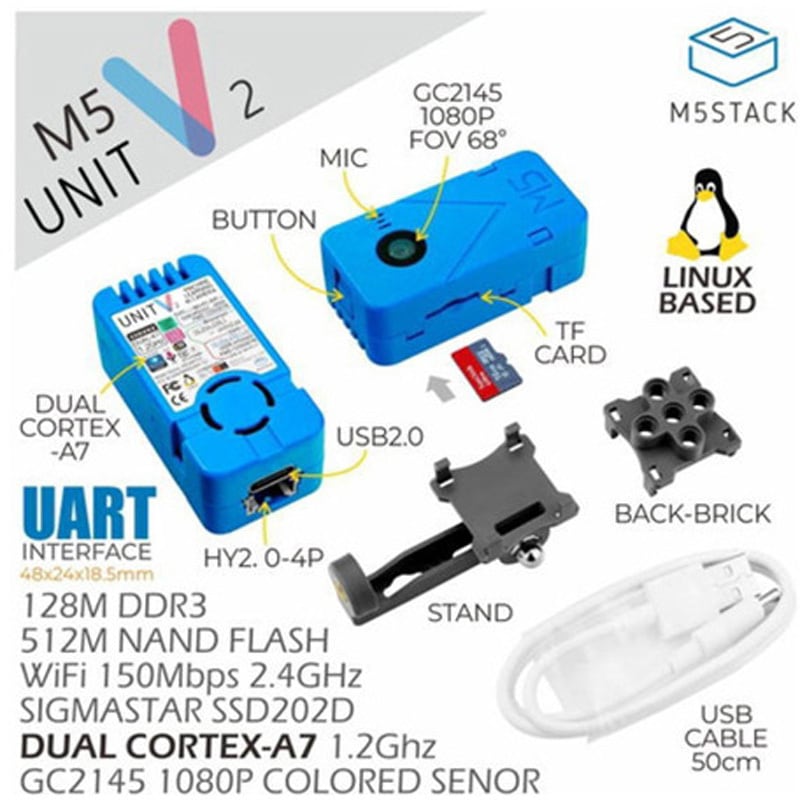 M5STACK-U078-D M5stack UnitV2 AIカメラ 1個 M5Stack 【通販モノタロウ】