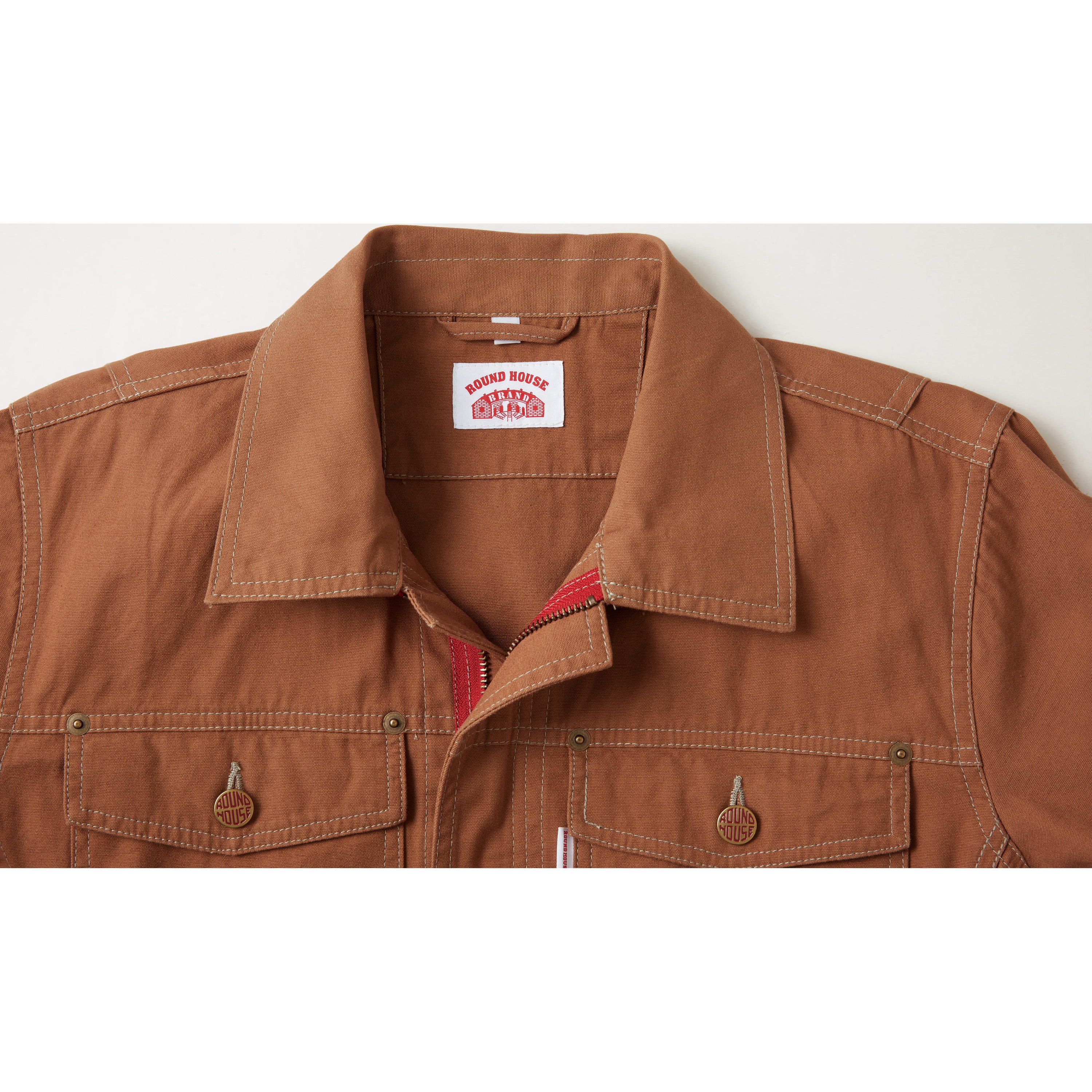 RH3002 カバーオール ROUND HOUSE(ヤマタカ) ブラウン色 サイズM