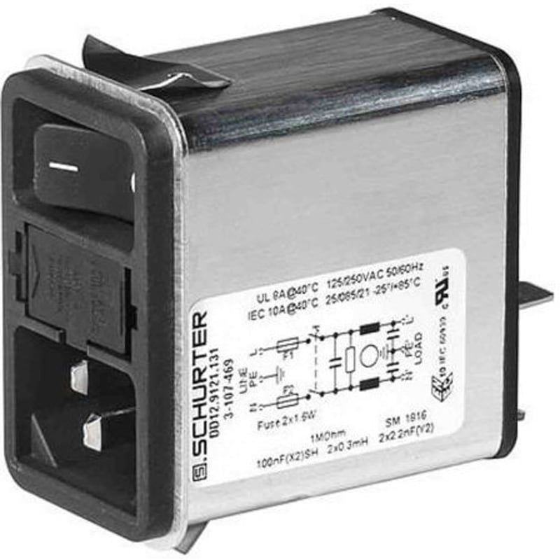 3-107-474 IECフィルタコネクタ スナップイン 4A 250 V ac 1箱 10個入 1箱(10個) SCHURTER 【通販モノタロウ】