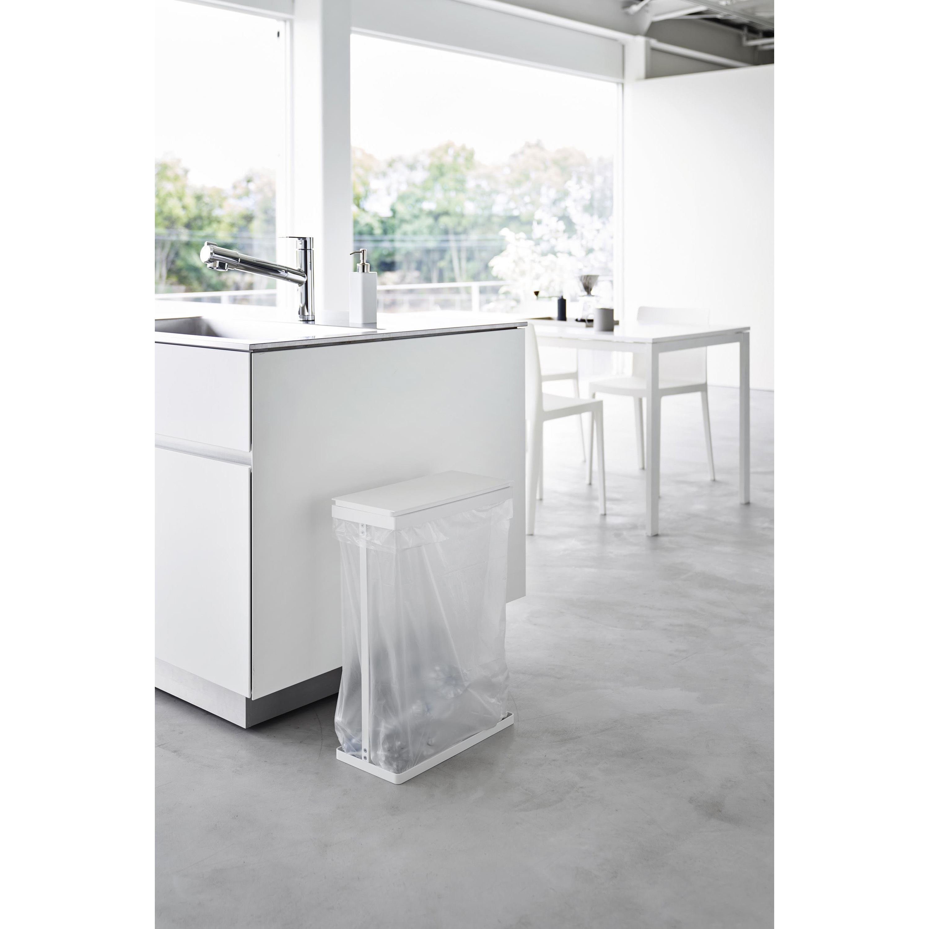 専用 ヒランヤ 袋付き 1761 スリム蓋付き分別ゴミ袋ホルダー タワー 45L 横開き 山崎実業