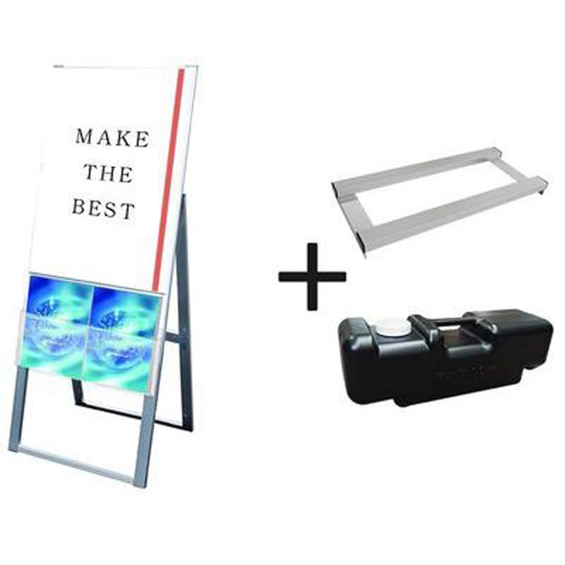 KCSKU-B2K-3SET カタログケーススタンド看板 Uタイプ B2片面 ウエイトアーム・水タンクセット 常磐精工 シルバー色