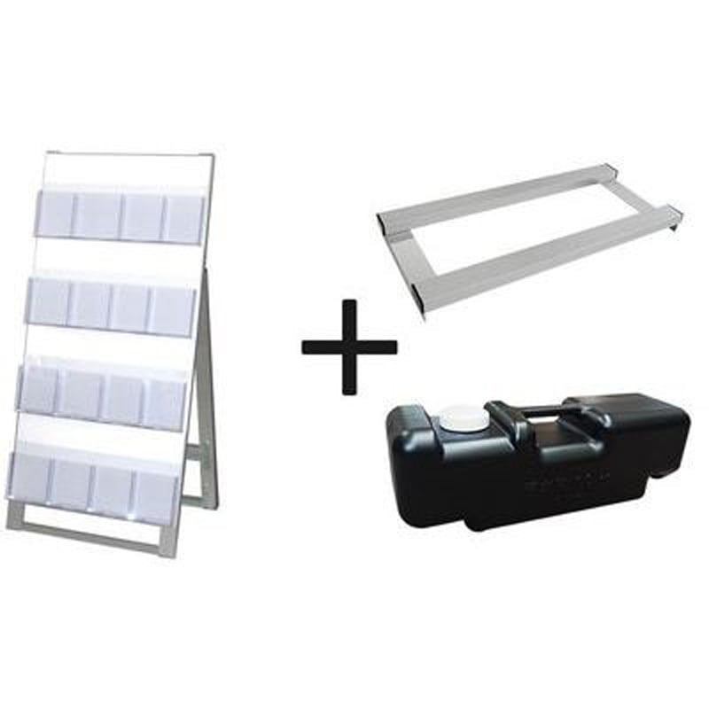 CSK-450X4K-3SET ケーススタンド看板 常磐精工 シルバー色 片面タイプ 幅460mm奥行395mm高さ970mm  CSK-450X4K-3SET