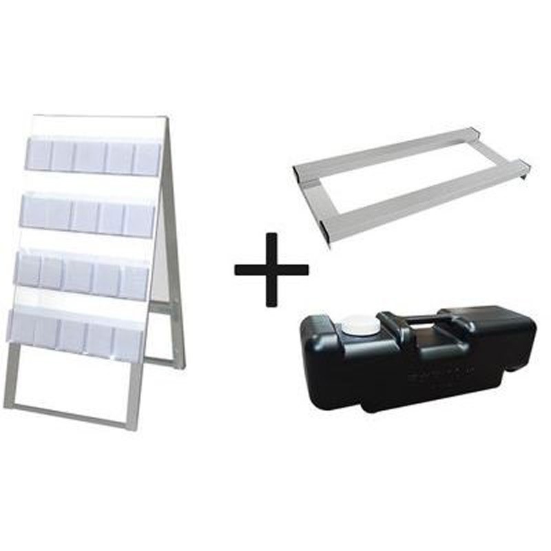 CSK-600X8RH-3SET ケーススタンド看板 常磐精工 シルバー色 幅610mm奥行620mm高さ1180mm  CSK-600X8RH-3SET