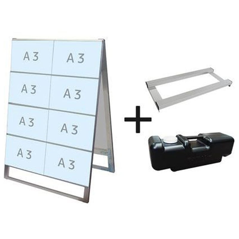 カードケーススタンド看板 両面ハイ ウエイトアーム・水タンクセット
