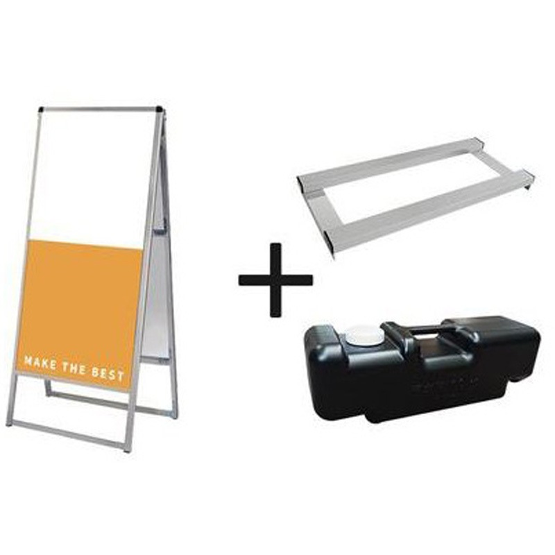 VASKAP-450X1200R-3SET バリウススタンド看板 アルミ複合板 両面 ウエイトアーム・水タンクセット 常磐精工 幅486mm