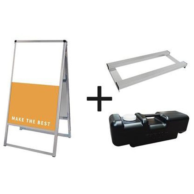 VASKAP-450X900R-3SET バリウススタンド看板 アルミ複合板 両面 ウエイトアーム・水タンクセット 常磐精工 幅486mm  VASKAP-450X900R-3SET