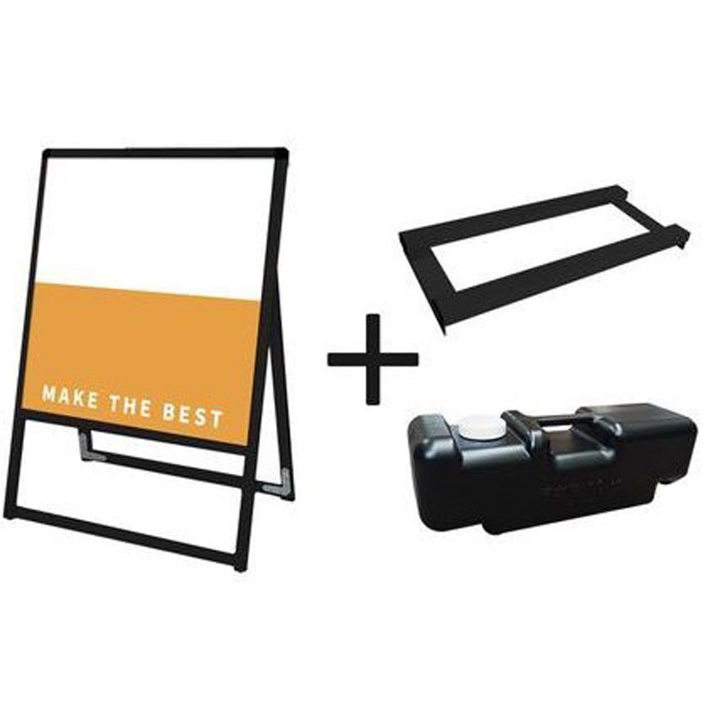 BVASKAP-450X450K-3SET ブラックバリウススタンド看板 アルミ複合板 片面 ウエイトアーム・水タンクセット 1台 常磐精工 【通販モノタロウ】