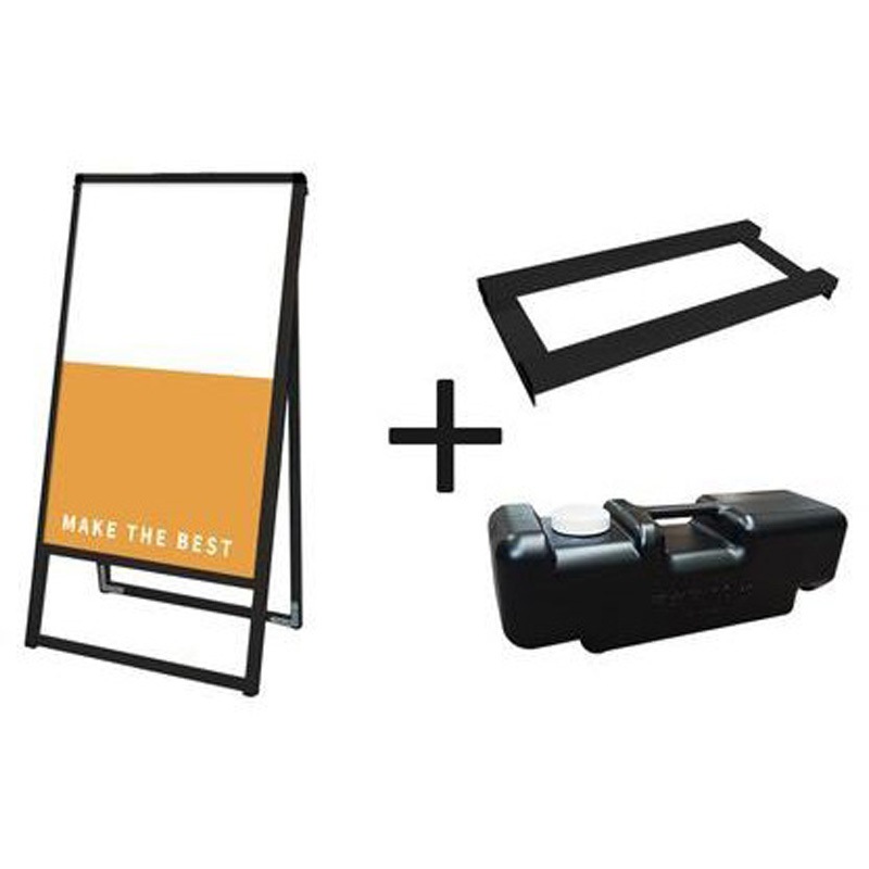 BVASKAP-450X900K-3SET ブラックバリウススタンド看板 アルミ複合板 片面 ウエイトアーム・水タンクセット 1台 常磐精工 【通販モノタロウ】