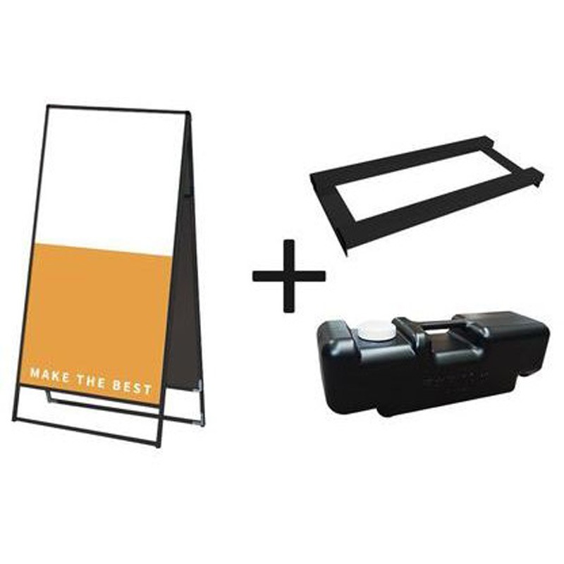 BVASKAP-900X1800R-3SET ブラックバリウススタンド看板 アルミ複合板 両面 ウエイトアーム・水タンクセット 1台 常磐精工 【通販モノタロウ】