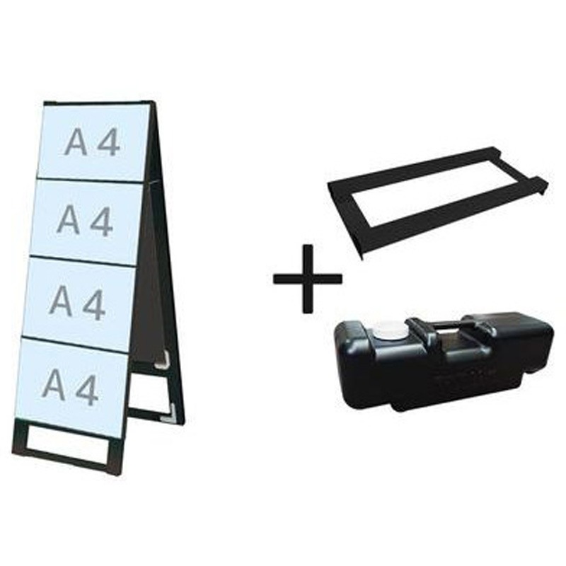 BCCSK-A4Y8R-3SET ブラックカードケーススタンド看板 ウエイトアーム・水タンクセット 常磐精工 質量5.1kg A4横8サイズ  BCCSK-A4Y8R-3SET