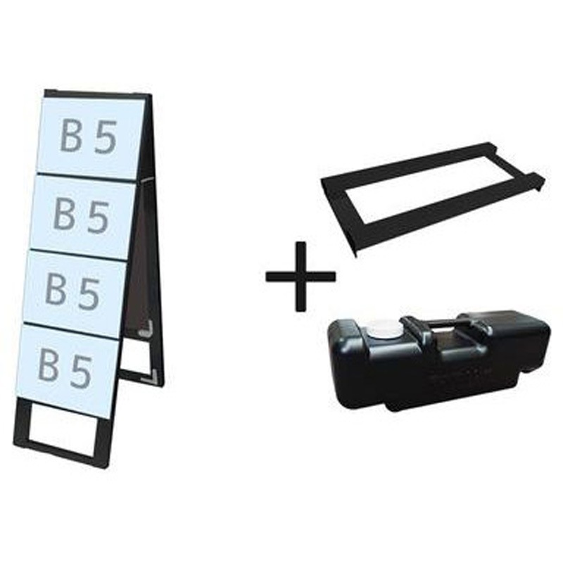 BCCSK-B5Y8R-3SET ブラックカードケーススタンド看板 両面 ウエイトアーム・水タンクセット 常磐精工 規格B5 質量4.6kg 奥行480mm  BCCSK-B5Y8R-3SET