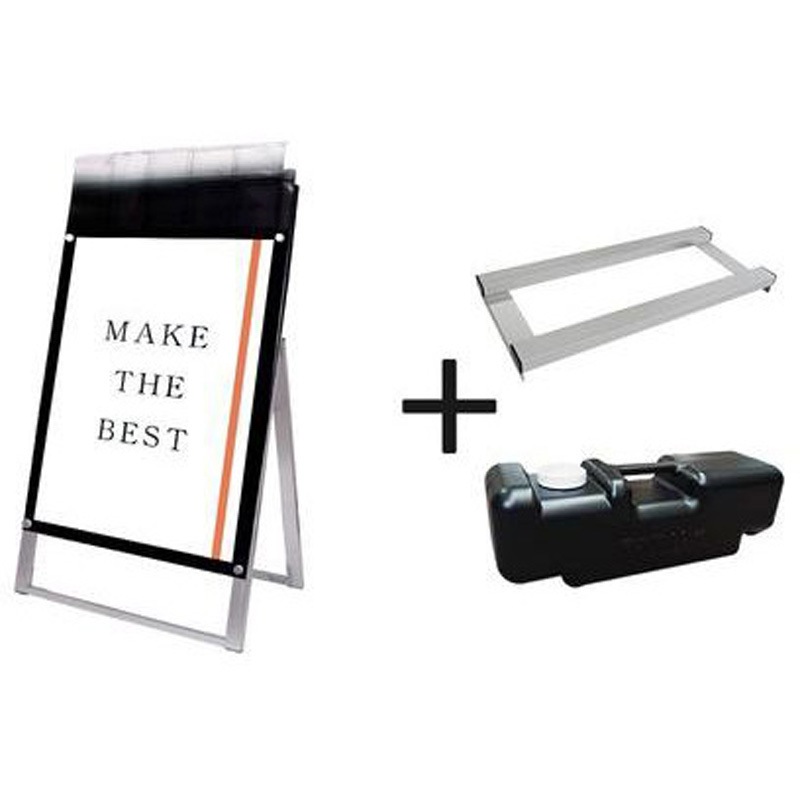 PSSKMNP-A1KB-G-3SET ポスター用スタンド看板マグネジ パンフレットケース付 A1片面ブラック(屋外用) ウエイトアーム・水タンクセット 1台 常磐精工 【通販モノタロウ】 28,587円