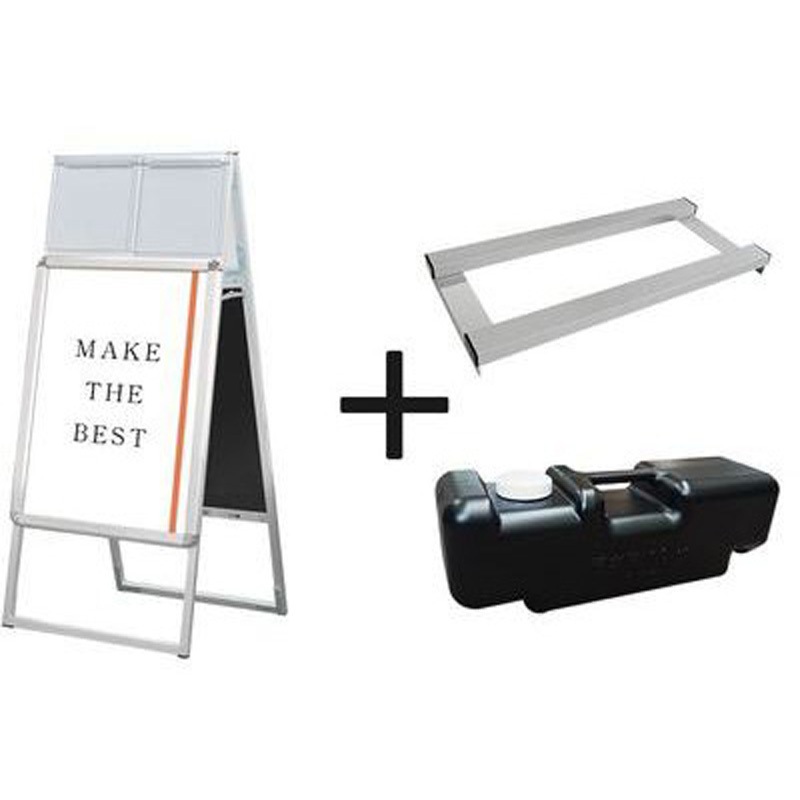 PGSKK-A2RS-3SET ポスターグリップスタンド看板カタログケース付(屋内用) 常磐精工 シルバー色 幅470mm奥行575mm高さ1080mm  PGSKK-A2RS-3SET