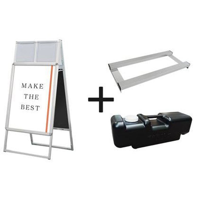 PGSKK-B2RS-3SET ポスターグリップスタンド看板カタログケース付(屋内用) 常磐精工 シルバー色 B2両面サイズ  PGSKK-B2RS-3SET