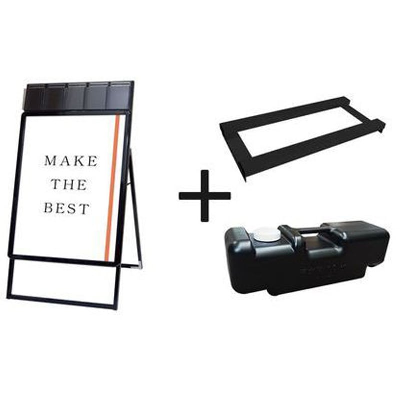 PGSKP-A1KB-3SET ポスターグリップスタンド看板パンフレットケース付(屋内用) 常磐精工 ブラック色 A1片面タイプ 幅644mm奥行480mm高さ1275mm  PGSKP-A1KB-3SET