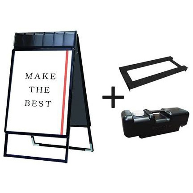 PGSKP-B1RB-3SET ポスターグリップスタンド看板パンフレットケース付(屋内用) 常磐精工 ブラック色 B1両面タイプ 幅778mm奥行780mm高さ1475mm  PGSKP-B1RB-3SET