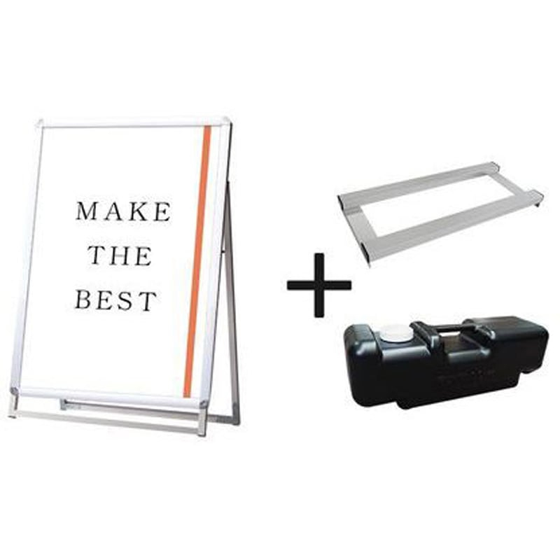 PGSK-A1LKS-3SET ポスターグリップスタンド看板 屋内用 A1ロウ片面シルバー ウエイトアーム・水タンクセット 1台 常磐精工 【通販モノタロウ】