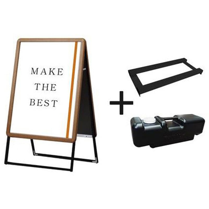 PGSK-B2RM-3SET ポスターグリップスタンド看板 屋内用  両面 木目 ウエイトアーム・水タンクセット 常磐精工 幅565mm高さ980mm奥行510mm  PGSK-B2RM-3SET