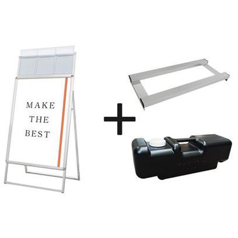 PGSKK-B1KS-G-3SET ポスターグリップスタンド看板カタログケース付(屋外用) 常磐精工 シルバー色 B1片面タイプ 幅778mm奥行530mm高さ1565mm  PGSKK-B1KS-G-3SET