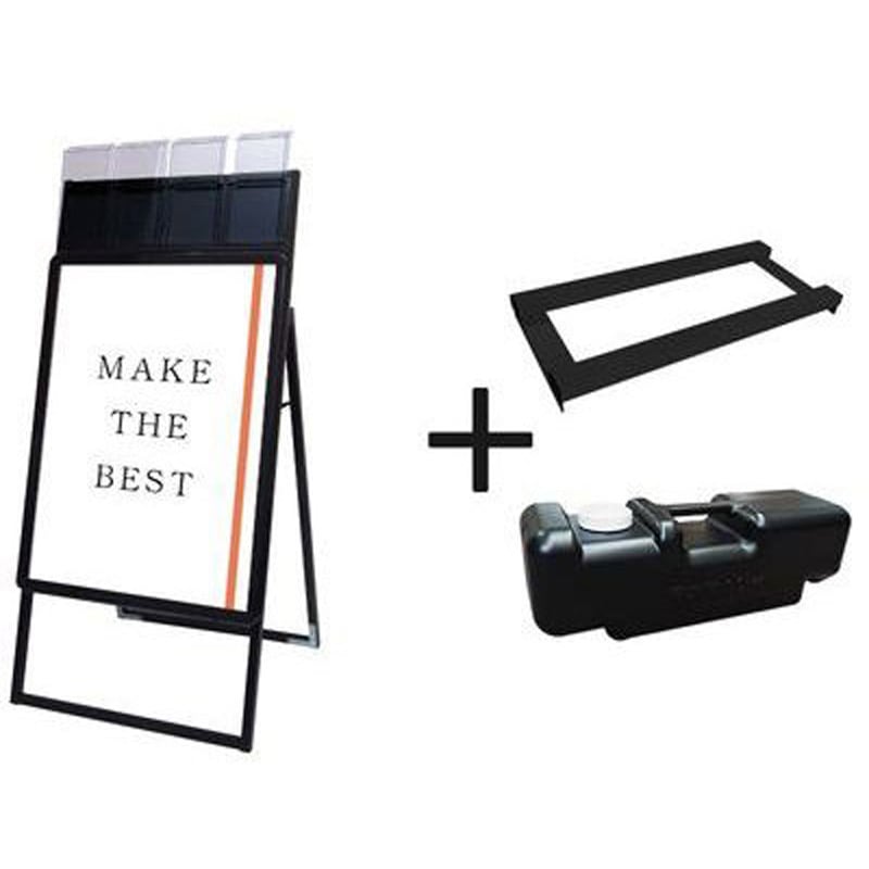 PGSKP-B2KB-G-3SET ポスターグリップスタンド看板パンフレットケース付(屋外用) 常磐精工 ブラック色 B2片面タイプ 幅565mm奥行480mm高さ1265mm  PGSKP-B2KB-G-3SET