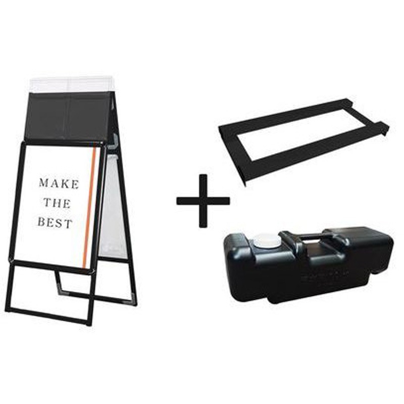 PGSKK-A2RB-G-3SET ポスターグリップスタンド看板カタログケース付(屋外用) 常磐精工 ブラック色 両面タイプ サイズA2  PGSKK-A2RB-G-3SET