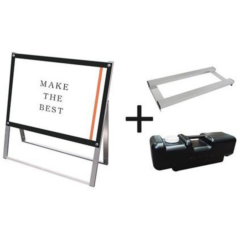 PSSK-A1YKB-3SET ポスター用スタンド看板 片面ブラック ウエイトアーム・水タンクセット 常磐精工 質量8.3kg 適合サイズA1横 奥行395mm  PSSK-A1YKB-3SET
