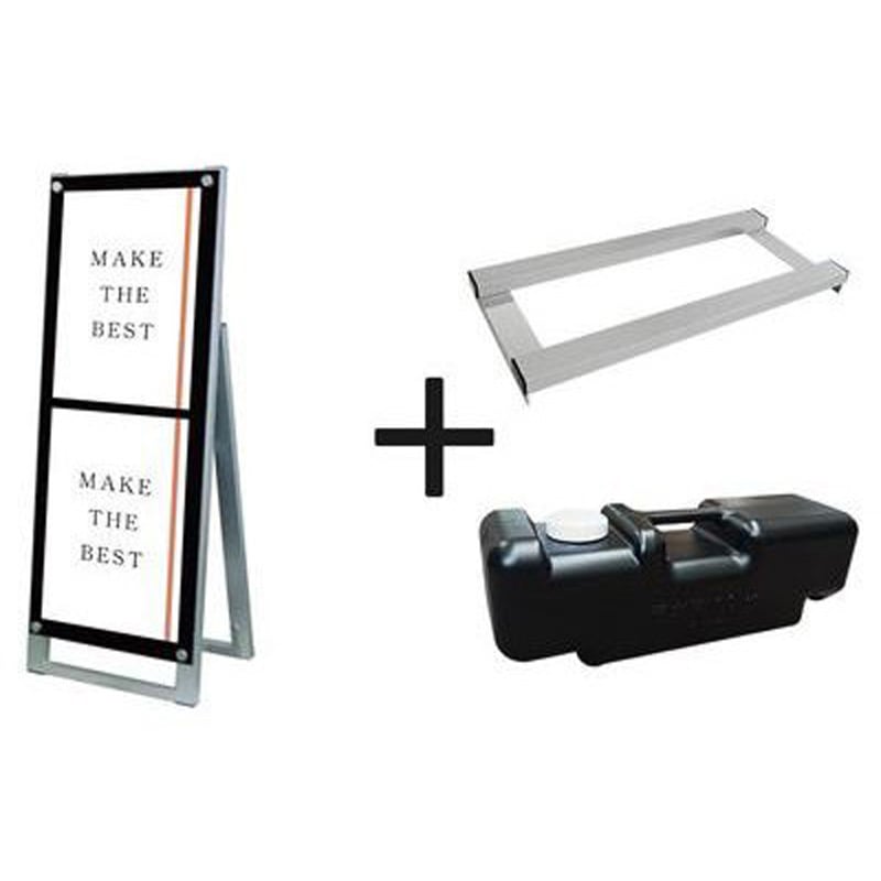 PSSK-A3TTKB-3SET ポスター用スタンド看板 A3縦縦片面ブラック ウエイトアーム・水タンクセット 常磐精工 適合サイズA3縦2枚 奥行395mm  PSSK-A3TTKB-3SET 16,316円