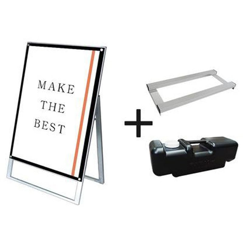 PSSK-B1KB-3SET ポスター用スタンド看板 片面ブラック ウエイトアーム・水タンクセット 常磐精工 B1片面タイプ 質量9.3kg 適合サイズB1奥行480mm  PSSK-B1KB-3SET