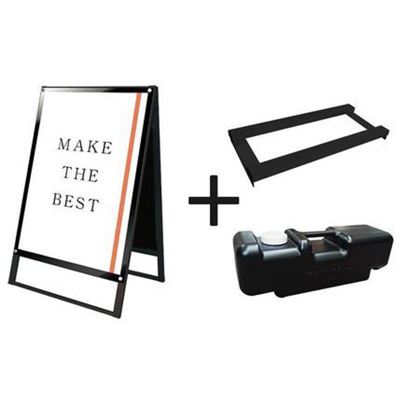 BPSSKMN-B1RB-3SET ブラックポスター用スタンド看板マグネジ 両面ブラック ウエイトアーム・水タンクセット 1台 常磐精工 【通販モノタロウ】